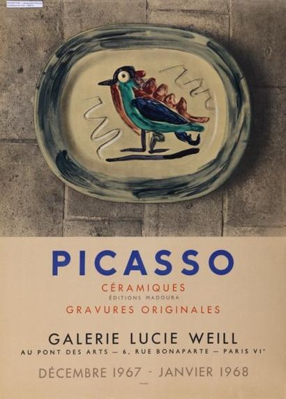 null DEUX AFFICHES D'EXPOSITION

- PICASSO, Galerie Lucie Weil, 1967-1968

- Vallauris,...
