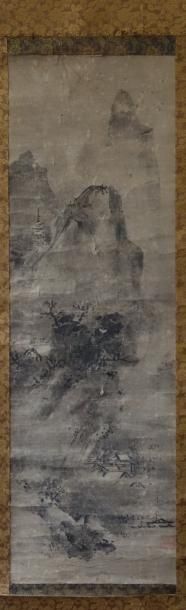 null JAPON XVIIème-XVIIIème Siècle

Kakemono au lavis sur papier, de type suiboku,...