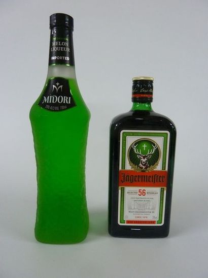 null 6 BOUTEILLES d'alcools comprenant :

- 2 bouteilles (70 cl) MIDORI (liqueur...