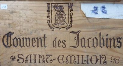 null 11/ 12 BOUTEILLES Couvent des Jacobins

Saint Emilion 

1998

Bon niveau et...