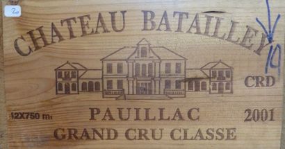 null 20/ 12 BOUTEILLES Château Batailley

Pauillac 

2001

Bon niveau

Caisse bo...