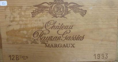null 21/ 12 BOUTEILLES Château Rauzan-Gassies

Margaux 

1993

Bon niveau

Caisse...