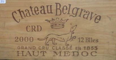 null 23/ 12 BOUTEILLES Château Belgrave

Haut-Médoc 

2000

Bon niveau

Caisse b...