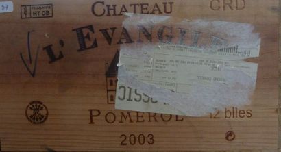 null 57/ 12 BOUTEILLES Château L'Evangile 

Pomerol 

2003

Bon niveau

Caisse b...