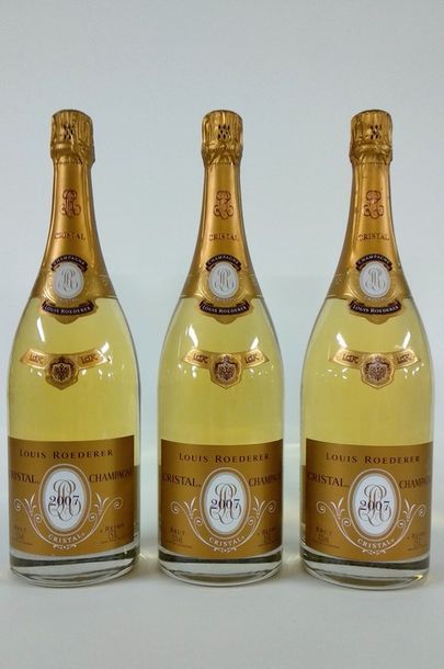 null 3 MAGNUMS Champagne "Cristal" Louis ROEDERER 2007

TBE (étiquettes avec quelques...