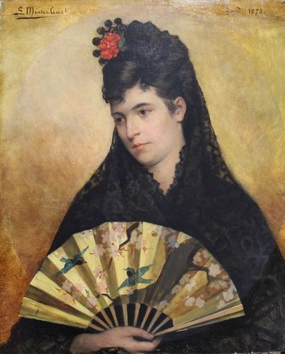 null Louis MAETERLINCK (1846-1926)

Portrait de dame à l'éventail 

Huile sur toile...