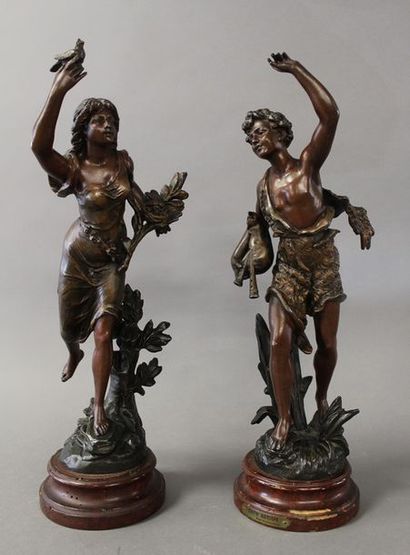 null D'après Émile BRUCHON (act.1880-1910)

Couple de paysans 

Deux statuettes Circa...