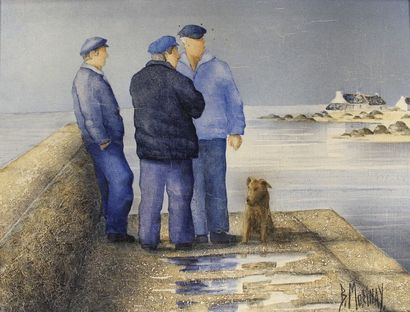 null Bernard MORINAY (1949)

3 hommes et un chien en bout de quai

HUILE SUR TOILE...