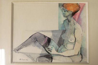 null Camille HILAIRE (1916-2004)

Nu féminin aux bas noirs

Crayon de couleurs et...