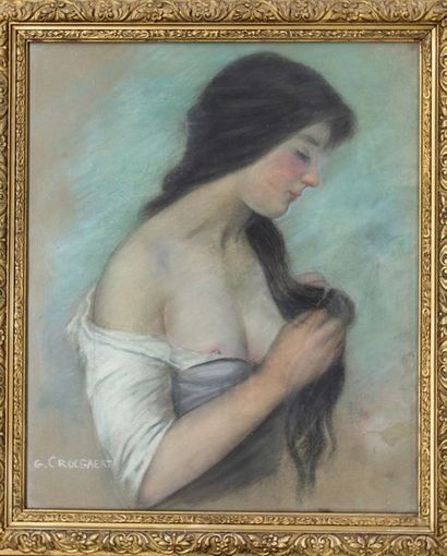 null Georges CROEGAERT (1848-1923)

Jeune fille se coiffant

Pastel

Signé en bas...