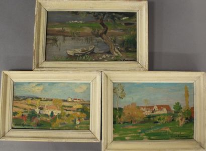 null Claude RAMAU (1876-1955)

Ensemble de trois huiles sur carton figurant des paysages...