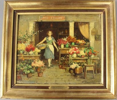 null Cesare VIANELLO (1862-1920)

Marchande de fleurs 

Huile sur toile signée en...