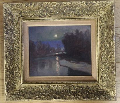 null Emile WEGELIN (1875-1962)

Cours d'eau au clair de lune

Huile sur panneau

Non...