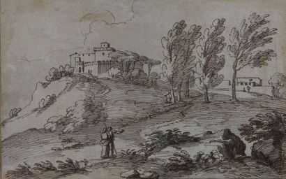 null ECOLE ITALIENNE du XVIIIème Siècle 

Paysage animé avec une forteresse

Plume...