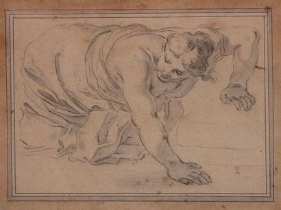 null ECOLE FRANCAISE Vers 1700

Etude de figure agenouillée 

Crayon noir et lavis...