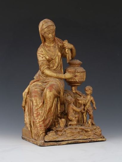 null GROUPE NÉOCLASSIQUE 

XVIIIème siècle

Femme à l'antique assise près un pot...