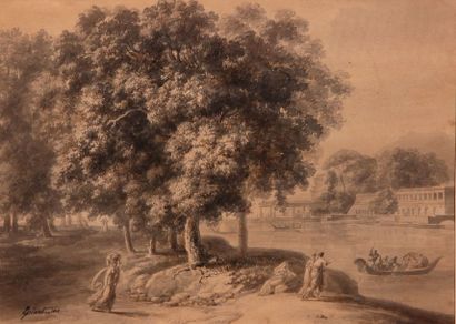 null Fleury EPINAT (Montbrison 1764 - Pierre-Scise 1830) 

Bord de rivière animé...