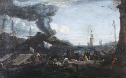null Attribué à VAN DER KABEL Adrian (1631-1705)

Le Port de Naples et le Vésuve

Huile...