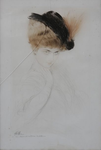 null Paul César HELLEU (1859-1927)

Portrait d'élégante

Pointe sèche

Signée au...