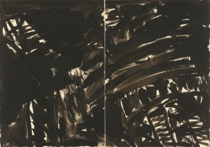 null T'ANG Haywen (1927-1991)

Composition en diptyque, c. 1975

Encre sur carton...