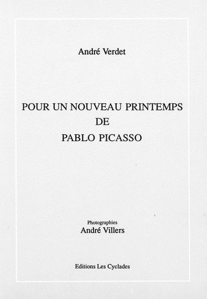 null LOT D'OUVRAGES comprenant:

- André VERDET - L'immanence du Noir chez Picasso

Editions...