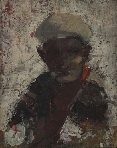 null André PETROFF (1894-1975) 

Homme à la casquette 

Huile sur Isorel marouflée...
