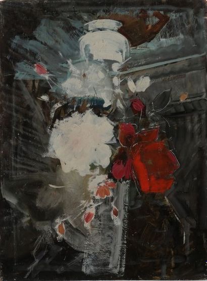 null André PETROFF (1894-1975) 

Bouquet de fleurs, 1961 

Huile sur isorel

Signée...