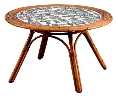 null Roger CAPRON (1922-2006)

Table ronde motifs stylisés 

Carreaux de céramique...