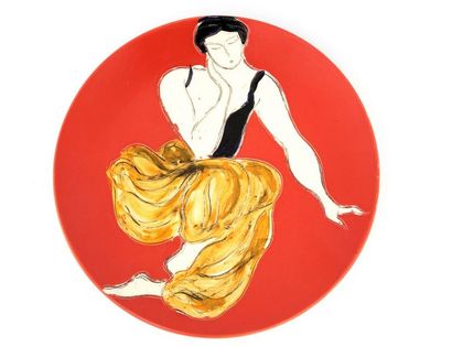 null Pierre BONCOMPAIN (1938) & Atelier SASSI MILICI Vallauris 

Plat femme drapée...