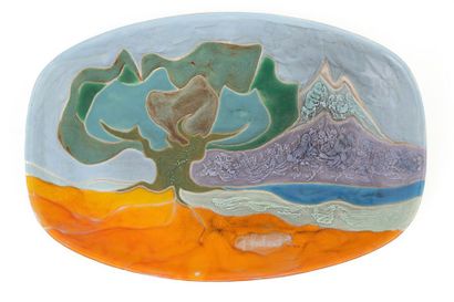 null Gilbert VALENTIN (1928-2001)

Plat au paysage 

Céramique émaillée polychrome...