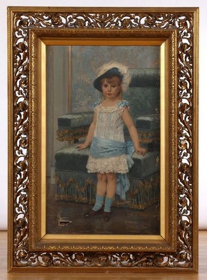 null Jan Frans VERHAS (Termond 1834 - Bruxelles 1896)

Petite fille à la plume blanche

Huile...