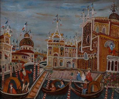 null Emile CROCIANI (1902 - 1980) 

Venise 

Huile sur toile

Signée en bas à droite

64...