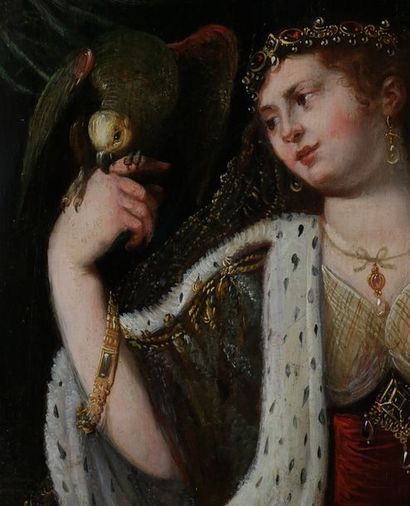 null ECOLE FLAMANDE du XVIIème Siècle, Entourage d'Abraham JANSSENS

Femme au perroquet...
