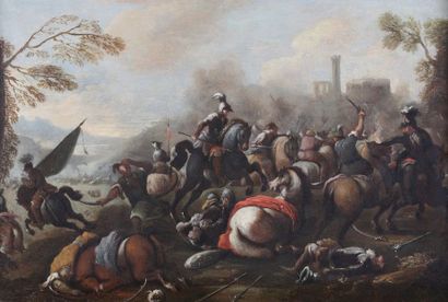 null ÉCOLE FRANCAISE DU XVIIIème Siècle 

Suiveur de Jacques COURTOIS dit le Bourguignon

Bataille...