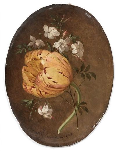 null Joseph Laurent MALAINE (1745-1809)

Tulipe et jasmins 

Papier (?) marouflé...