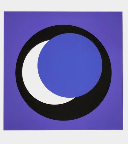 null CLAISSE (Geneviève). "Composition, cercle violet". Lithographie en couleurs...