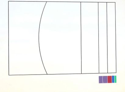 DELAHAUT (Jo). "Espace n°2" (1973). Sérigraphie en 5 couleurs, just. 50/50 et signée...
