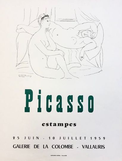 PICASSO (d'après Pablo). Affiche (1959). Impression typographique éditée pour une...