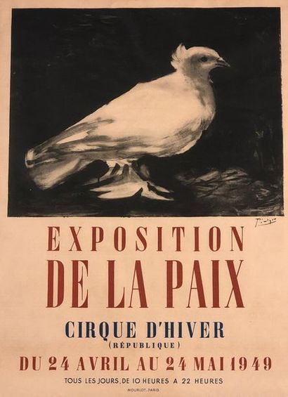 PICASSO (d'après Pablo). "Exposition pour la paix" (1949). Planche en quadrichromie,...