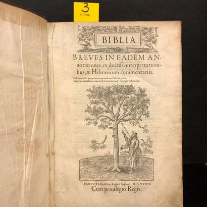 null La Bible latine de 1532 de Robert Estienne.- Biblia breves in eadem annotationes,...