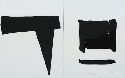 DE KEYSER (Raoul). "Twee tekeningen". Set of 2 black lithographs printed on vellum...