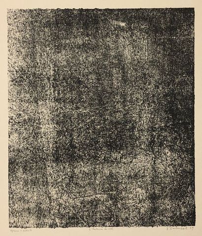 DUBUFFET (Jean). "L’Haleine du sol" (1959). Lithographie en noir tirée sur B.F.K...
