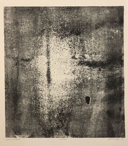 DUBUFFET (Jean). "Light" (1959). Lithograph in black on Arches vellum, titled, just....