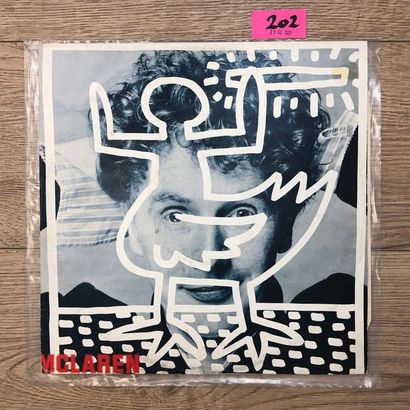 HARING (Keith). "Duck for the Oyster, Malcolm McLaren" (1983). 33 rpm record with...