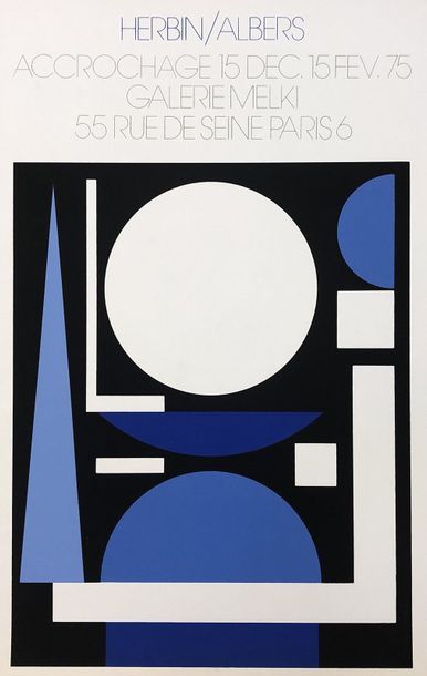 HERBIN (Auguste). Poster (1975). Silkscreen in colors made for the exhibition "Herbin...