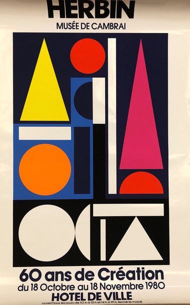 HERBIN (Auguste). Poster (1980). Colour silkscreen printed on glossy paper for the...
