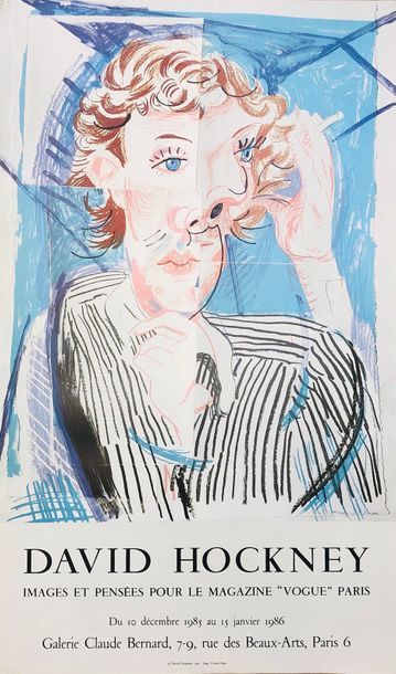 HOCKNEY (David). "David Hockney. Images et pensées pour le magazine Vogue". Affiche...