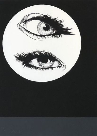 labisse (Félix). "The Two Eyes". Lithograph in black, just. 59/100 and signed in...