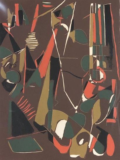 LANSKOY (André). Sans titre (1967). Lithographie en couleurs tirée sur papier vélin,...