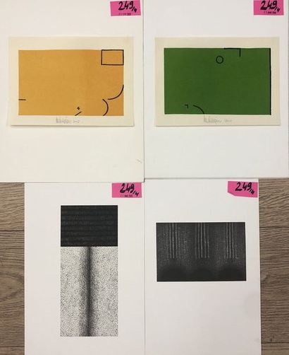 LEDENT (Ingrid). Untitled (2005). Lithograph in black pasted on cardboard, dated,...